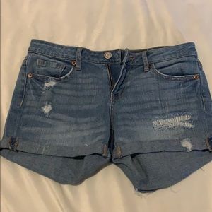 Mid rise jean shorts